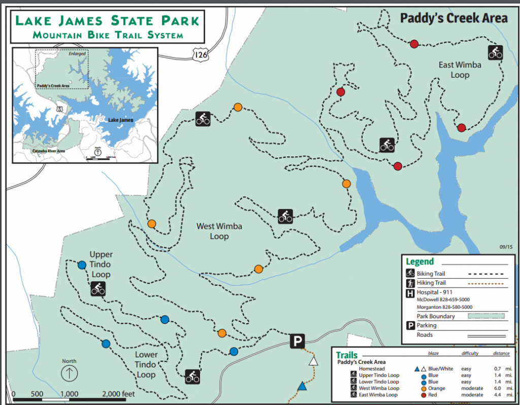 Lake James Mountain BIking Map
